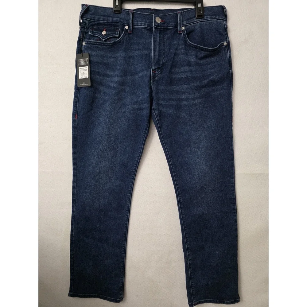True Religion Ricky SN Flap Straight Style‎ 701180 Dark Shivering Wash Sz 36x32